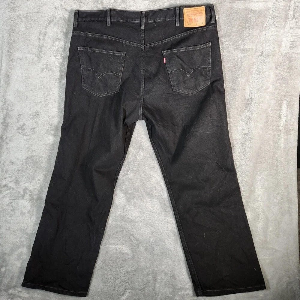 Levi's 505 Jeans Men's 42X30 (Tag 44X30) Black Y2K 90s Straight‎